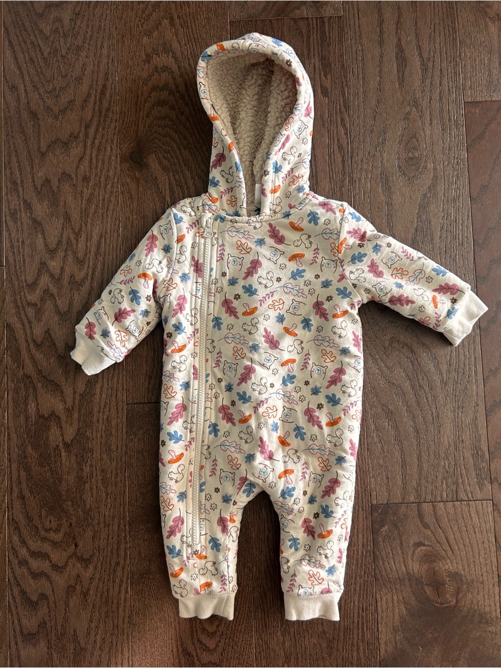 Joe Fresh Size 6-12 month Fleece Lined One Piece Bunting Suit Outfit